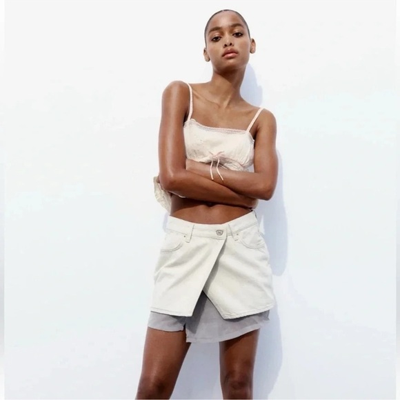 ZARA TRF DENIM MIINI SKIRT - Picture 1 of 9